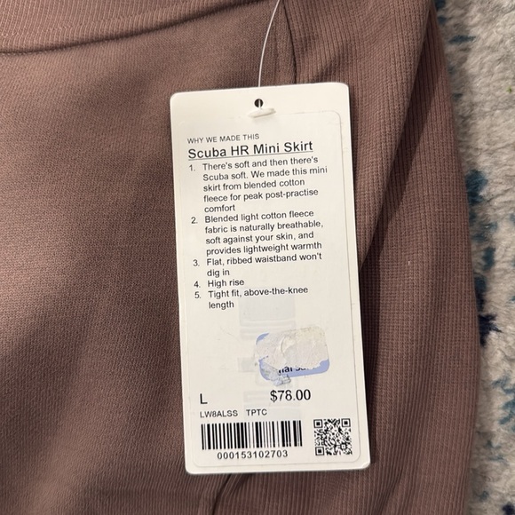 NWT Lululemon Scuba High Rise Mini Skirt Sz L - Picture 2 of 5